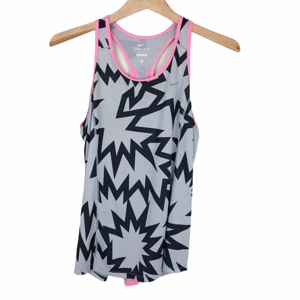 Nike Dri-Fit Pink Grey Patterned Athletic Tank Top